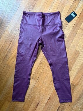 Adults Faux-Leather Leggings - Plum